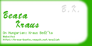 beata kraus business card